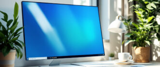 Аккуратный рабочий стол Windows 10 без значка корзины.