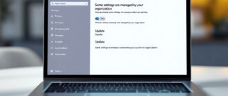 Экран Windows 10 с сообщением, что некоторыми параметрами управляет организация.